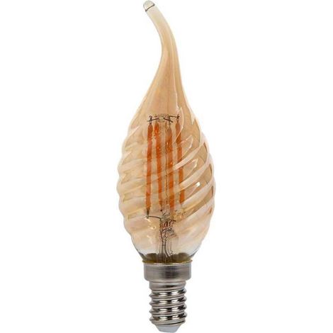 V-TAC Lampadina LED E14 4W Candela a Fiamma Tortiglione Filamento Ambrato Bianco Caldo