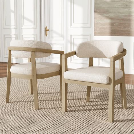 Deux chaises de salle à manger en bois massif, confortables et respirantes, convenant aux salles à manger, salons et cafés, de style moderne, avec revêtement en velours. (1/5)