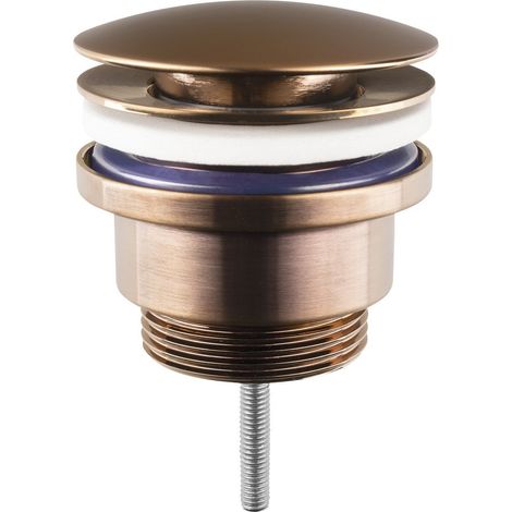 Bonde de lavabo 5/4", clic-clac, gros bouchon, 10-55mm, cuivre mat (1/2)