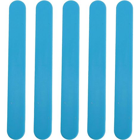 Lot de 5 spatules en silicone réutilisables antiadhésives pour l'épilation, la cire, la résine, la peinture, les masques et autres loisirs créatifs (bleu). (1/4)