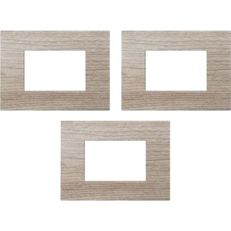 gloca Placche Plastica Compatibili Arké (3 Pezzi Legno Chiaro, 3 Posti) (1/4)