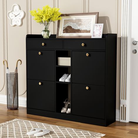 Armario zapatero estrecho con cajones para pasillo OKMYHOME (1/5)