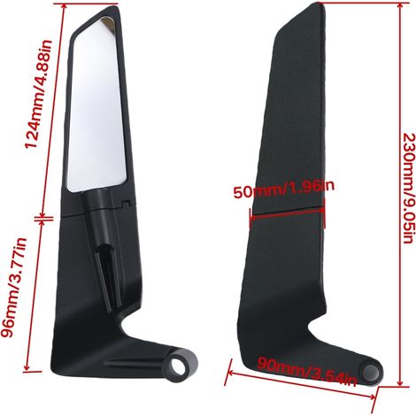 Motorcycle rearview mirror made of aluminum alloy, universally applicable for street motorcycles, sports motorcycles, aerodynamic fairings and conversions to electric vehicles, high-resolution rearvie (1/4)