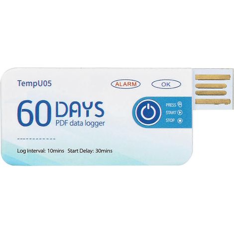 Enregistreur de données de température jetable TempU05, enregistreur de température USB, rapport PDF