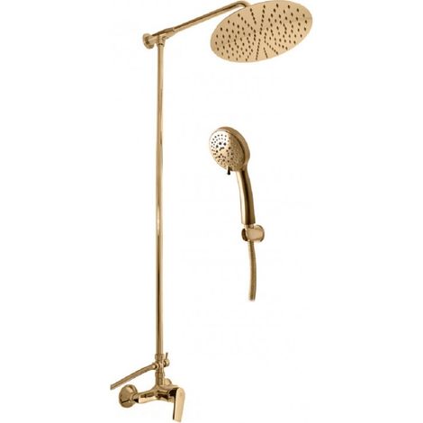 Colonne de douche COLORADO avec pommeau en laiton doré H. 116 cm (1/5)