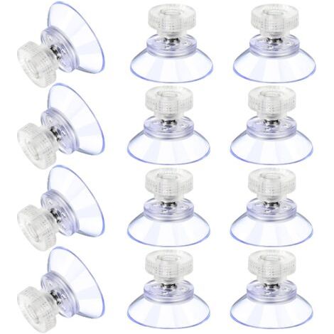 12 Grandes Ventouses Ventouses en Plastique Ventouse Anti-Collision Transparente en Caoutchouc Vis Écrou en Métal Ventouse Solide en PVC Transparent Remplacement avec Écrou de Vis (25M5-6)