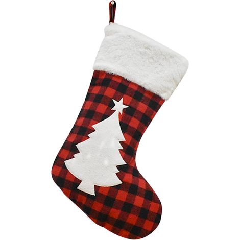 Calcetín Navideño - Para Colgar en Chimenea o Árbol - Decoración Festiva para Navidad y Fiestas - 1 Unidad (1/5)