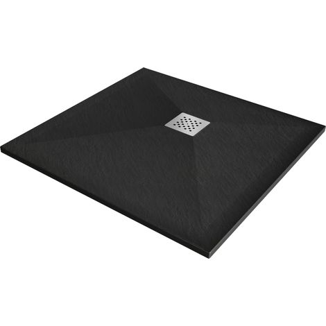 Mexen Stone+ receveur de douche en composite carré 80 x 80 cm, Noir - 44708080 (1/5)