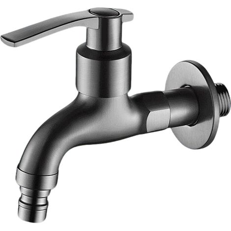 Robinet Murale - Cuivre Noir - Sortie 4 Voies - Eau Froide - Pour Évier de Buanderie, Baignoire à Linge, Piscine, Jardin, Cuisine et Salle de Bain - 1 Pièce (1/5)