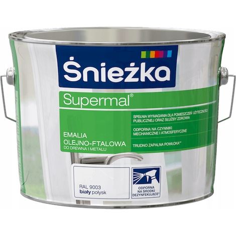 Śnieżka Supermal émail huile-phtalique 2,5 l blanc brillant RAL 9003 1 pc. (1/2)