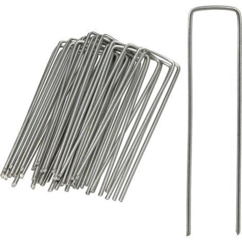 Lot De 50 Piquets De Fixation Sardines Pour Tente Piquet Ancrage Sol Jardin 15 Cm De Longueur Acier Galvanisé (1/4)