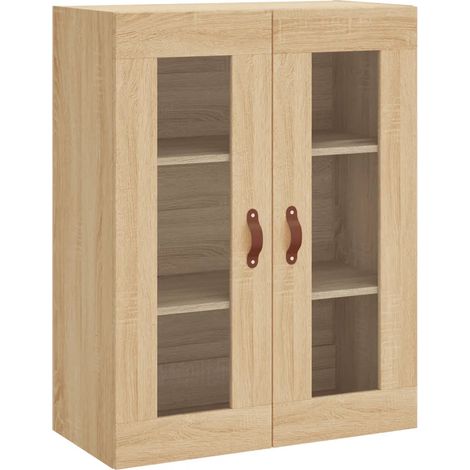 Mobiletto a parete Sonoma in legno composito di rovere 69,5 x 34 x 90 cm design elegante funzionalità pratica legno composito di rovere Sonoma 020048606