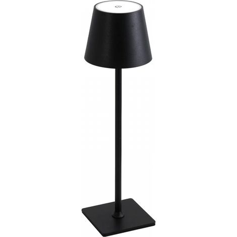Lampe de table sans fil noire, lampe de bureau LED portable, batterie 1200 mAh, variateur d'intensité 3 couleurs, veilleuse (1/5)