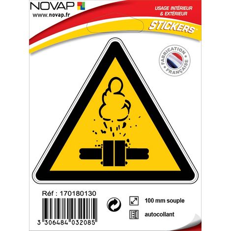 Panneau Danger vapeurs chaude - Adhésif Triangle 100mm - 4032085