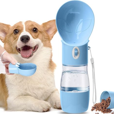 Bouteille d'eau pour chien avec gamelle intégrée - Fontaine à eau portable pour chiens - Bouteille d'eau d'extérieur - Convient aux chiots, chats, animaux de compagnie, voyages, promenades, randonnées (1/3)