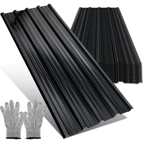 TolleTour 24 chapas trapezoidales galvanizadas antracita 129 x 46 cm, para techo y pared, 0,25 mm (1/5)