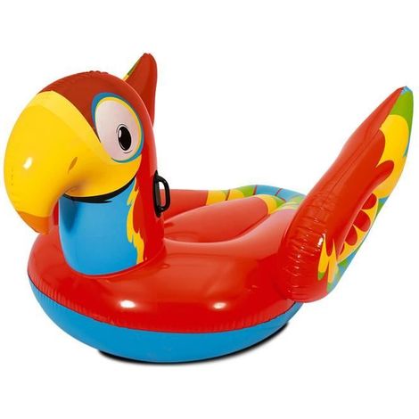 Jouet gonflable perroquet, bouée de natation, bouée chevauchable pour plage - Longueur 203 x Profondeur 132 cm -JUANIO (1/4)