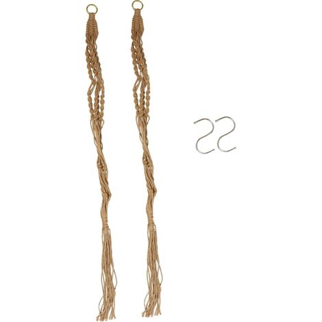 BESPORTBLE Suspension pour plantes en corde de jute avec 2 crochets (1/5)
