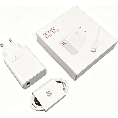 Chargeur rapide 33W- Câble 1M USB-C - pour Xiaomi et Redmi 15C,14C,13C,5A,Note 15 Pro Plus, Note 14 Pro, Note 13