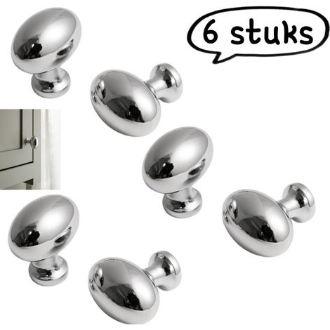 Ensemble de 6 poignées poignées de tiroirs et portes d armoire poignées métalliques couleur oeuf de canard poignées d armoire et penderie couleur argent brillant (1/5)