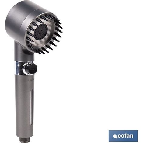 Pommeau de douche 3 fonctions avec filtre économiseur d'eau, gris anthracite (1/4)