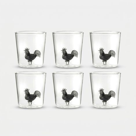 Set 6 bicchieri in vetro artigianali Cocò Noir (1/2)