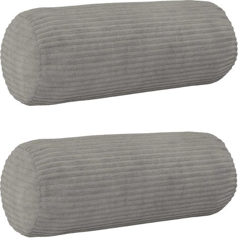 vidaXL Cushion Cover 2 pcs HEERLEN Light Grey 脴 15 x 40 cm Corduroy (1/5)