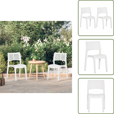 Chaises de jardin lot de 2 Blanc Polypropylène - Chaise De Jardin - Chaise Extérieure - Chaise Pliante - Meubles De Jardin - Ensemble De Chaises (1/5)