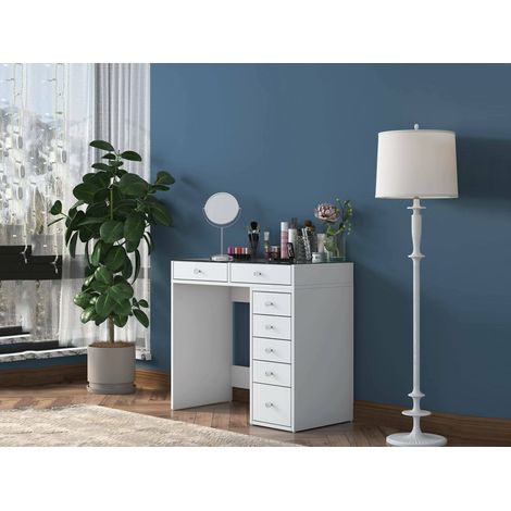 Consolle Aldhibah, Materiale Struttura in Legno Nobilitato, Colore Piano Bianco, 44.5x90x79.8h cm Bianco (1/5)