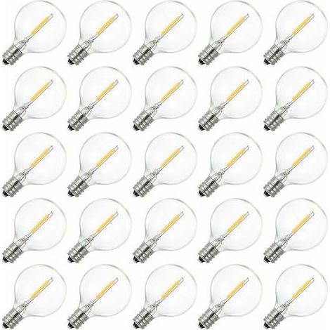 Ulisem 0– 0Lámpara LED 0G40 0E12 0Blanco cálido 02200K 0– 0Impermeable 0IP44 0– 000.6W 0– 0360° 0– 0Paquete de 25 0Para 0decoraciones de interior y 0exterior 0– 0AC230V-DOU (1/4)