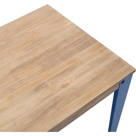 Mesa Lunds Estudio 110x60x75cm Azul en madera maciza de pino acabado vintage estilo industrial Box Furniture