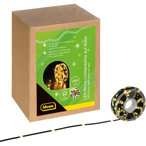 LED Micro Guirlande lumineuse avec 200 LED en or-jaune, pour l'extérieur (1/4)
