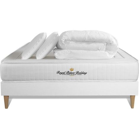 Pacchetto letto completo - Materasso 140x200cm + Box spring (monoblocco) + 2 cuscini + Piumino - Lancaster (1/5)
