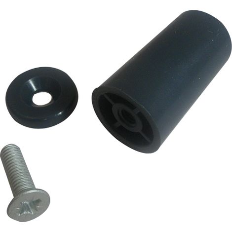 Zurfluh Feller – Butée de lame finale ronde L 40 mm – PP gris – Livrée avec vis TFM 6 x 20 zinguée – Pour montage en espaces confinés (1/2)