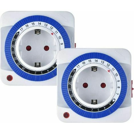 Minuterie Mécanique, Minuterie Intemporelle Programmable 24 Heures 96 Segments de Commutation Interrupteur de Minuterie Éclairage 16A 3680W pour Lumières, Appareils Électroménagers (1/5)