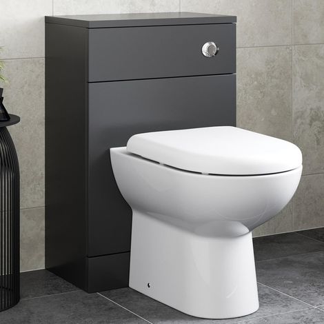Alpine Black Back to Wall Toilet Unit 500 x 300mm (1/5)