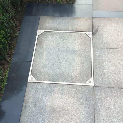 Couvercle de regard - En alliage d'aluminium - Avec cadre, rabat de révision - Couvercle de regard invisible - Pour les scènes intérieures et extérieures 40405.5cm (1/5)