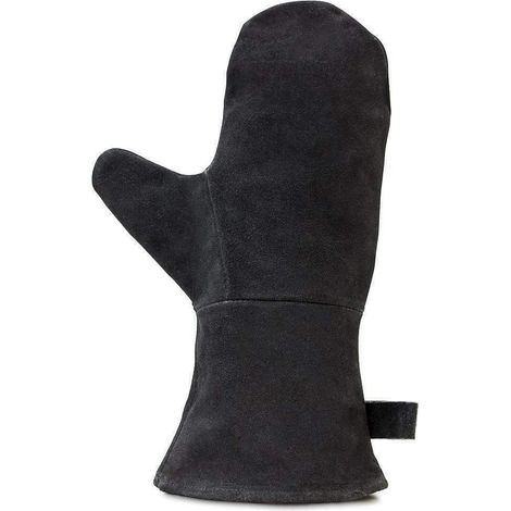 Mezheng – Gant de cheminée en cuir résistant à la chaleur – Isolation thermique – Doublure coton – Taille universelle pour barbecue et four (1/5)