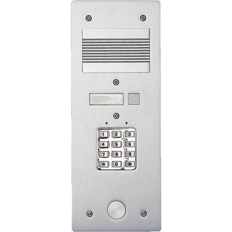 Platine de rue Série 200 audio étroite avec clavier codé façade Alu 4mm 1 appel (308401) (1/2)
