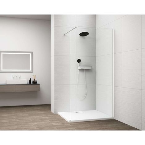 Polysan Esca - Walk-In-Duschwand 90 x 210 cm, Antidrop, klares Glas/weiß ES1090-03 (1/5)