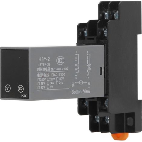 Relais temporisé multifonctionnel à 2 voies avec affichage numérique LCD et socle AC12V (1/5)