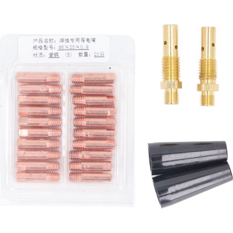 Kit de pistolet de soudage MIG, consommables, buse à pointe 15AK, diffuseur, accessoires d'équipement, 24 pièces