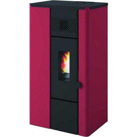 Poêle à pellets Noa 6,3 kW Rouge Point de Feu Eva Calor