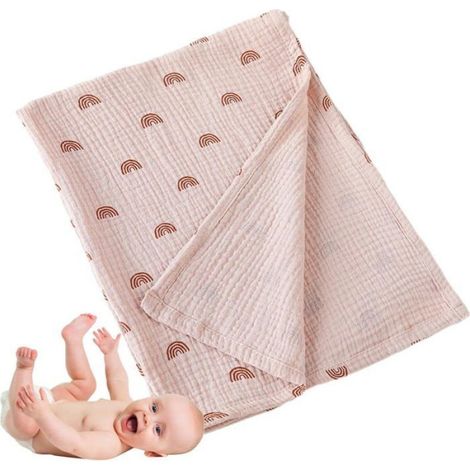 Couverture En Gaze De Coton - 85 X 65 Cm - Pour Emmaillotage Et Allaitement - 1 Pièce (1/5)