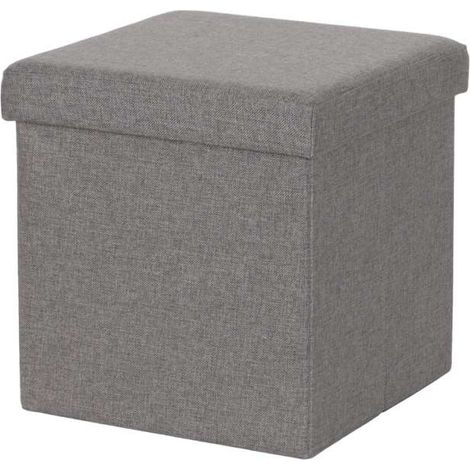 Domo Mea Pouf Contenitore Pieghevole - Grigio Scuro - 38x38x38 cm