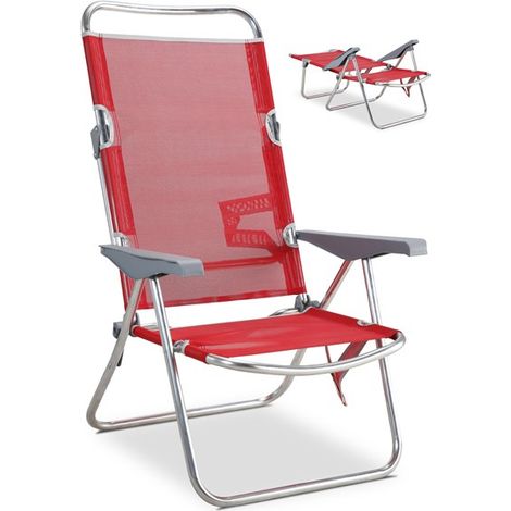 Eredu Silla playera aluminio ajustable azul respaldo alto