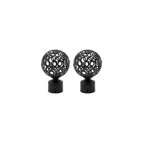 2 pièces embouts de tringle à rideau pour tringles à rideaux pour tringles de diamètre interne de rideau de 28 mm noir (1/5)