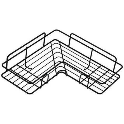 Étagère Angle Douche Sans Percage, Etagere Salle de Bain, Porte Savon Douche Inox Pour Salle de Bain, Cuisine Rangement (Noir)une pièce，