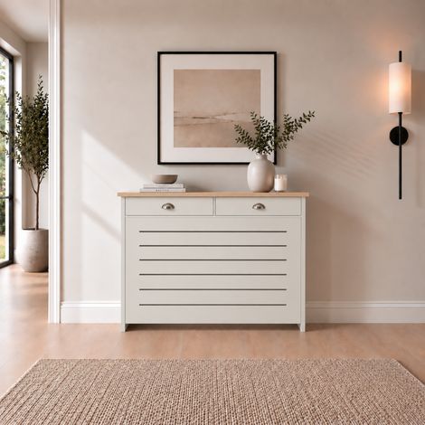 Galiflo Cream Radiator Cover with Storage Drawer 1115 x 965mm Medium (1/5)