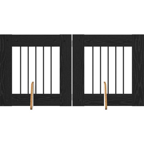 Puerta de perro con soportes 2 pcs Roble Negro 60 x 60 cm vidaXL